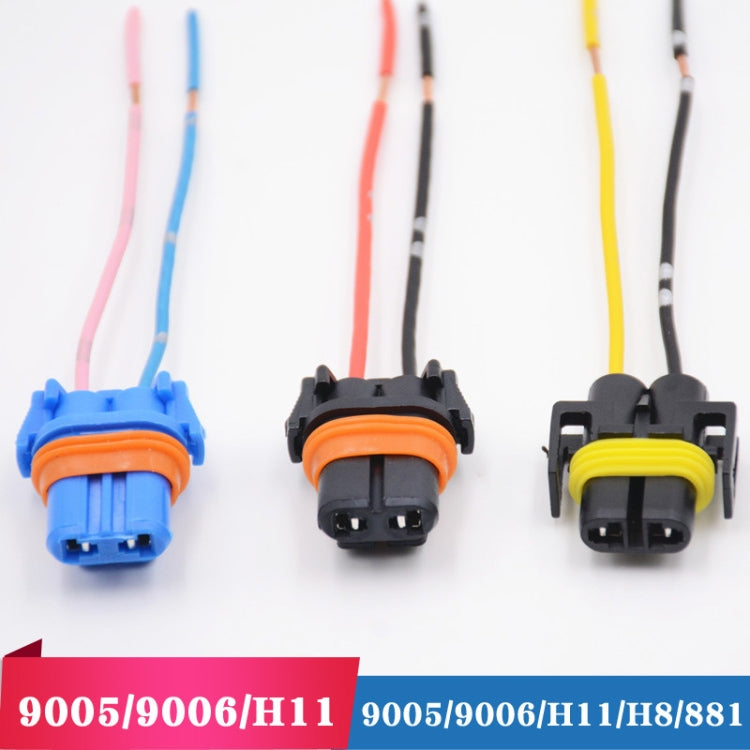 1pair For H11 / H8 / 881 Car Headlight Socket Light Holder Plug With Cable - Wires by PMC TechLife | Online Shopping South Africa | PMC TechLife | Buy Now Pay Later Mobicred