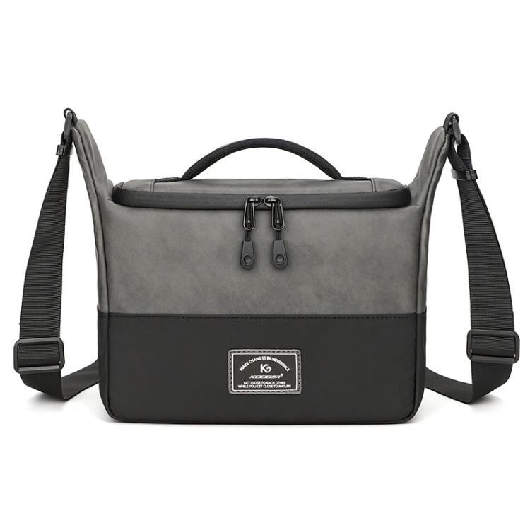PU Leather Shoulder Crossbody Photography Bag SLR Camera Bag Lens Storage Bag(Gray) - Strap Satchel by PMC TechLife | Online Shopping South Africa | PMC TechLife | Buy Now Pay Later Mobicred
