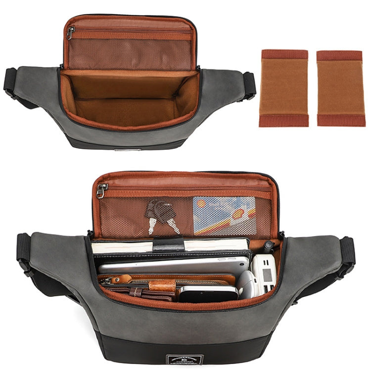 PU Leather Shoulder Crossbody Photography Bag SLR Camera Bag Lens Storage Bag(Gray) - Strap Satchel by PMC TechLife | Online Shopping South Africa | PMC TechLife | Buy Now Pay Later Mobicred