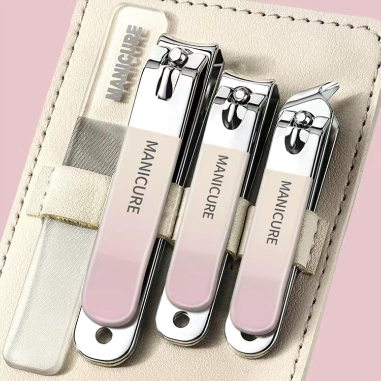 4pcs /Set Stainless Steel Nail Knife Set Household Portable Rotating Bag Nail Cutting Tool, Color: Light Pink - free shipping - PMC Jewellery - Order now!