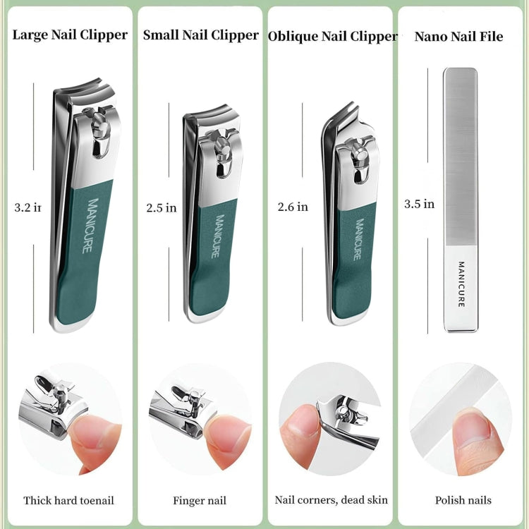 4pcs /Set Stainless Steel Nail Knife Set Household Portable Rotating Bag Nail Cutting Tool, Color: Light Pink - free shipping - PMC Jewellery - Order now!