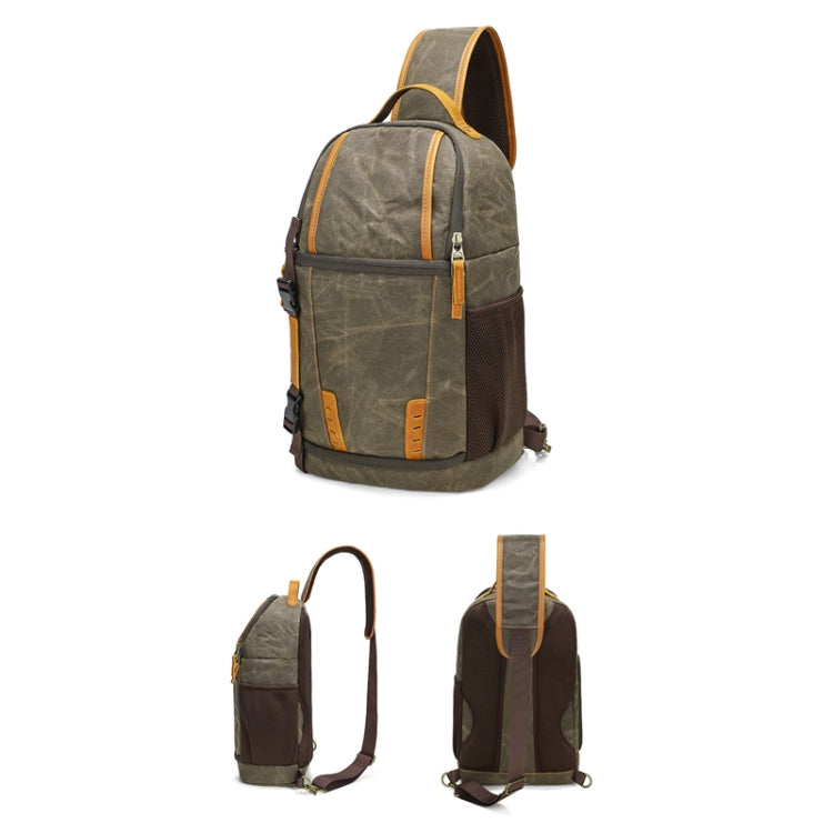 Outdoor Canvas Wear-resistant Waterproof Photography Shoulder Bag(Army Green) - Strap Satchel by PMC TechLife | Online Shopping South Africa | PMC TechLife | Buy Now Pay Later Mobicred