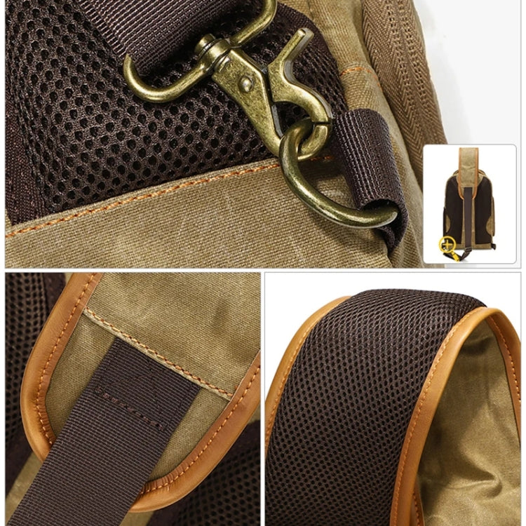 Outdoor Canvas Wear-resistant Waterproof Photography Shoulder Bag(Khaki) - Strap Satchel by PMC TechLife | Online Shopping South Africa | PMC TechLife | Buy Now Pay Later Mobicred