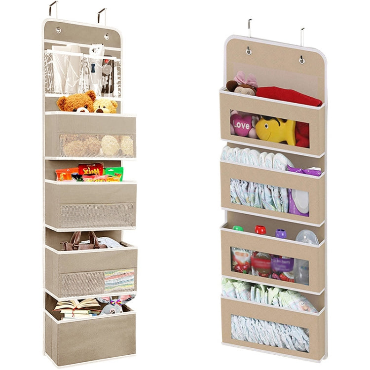 GD03 Wall-Mounted Fabric Storage Bag Wardrobe Room Door Behind Hanging Bag, Color: 4+1 Gray - free shipping - PMc TechLife - Order now!