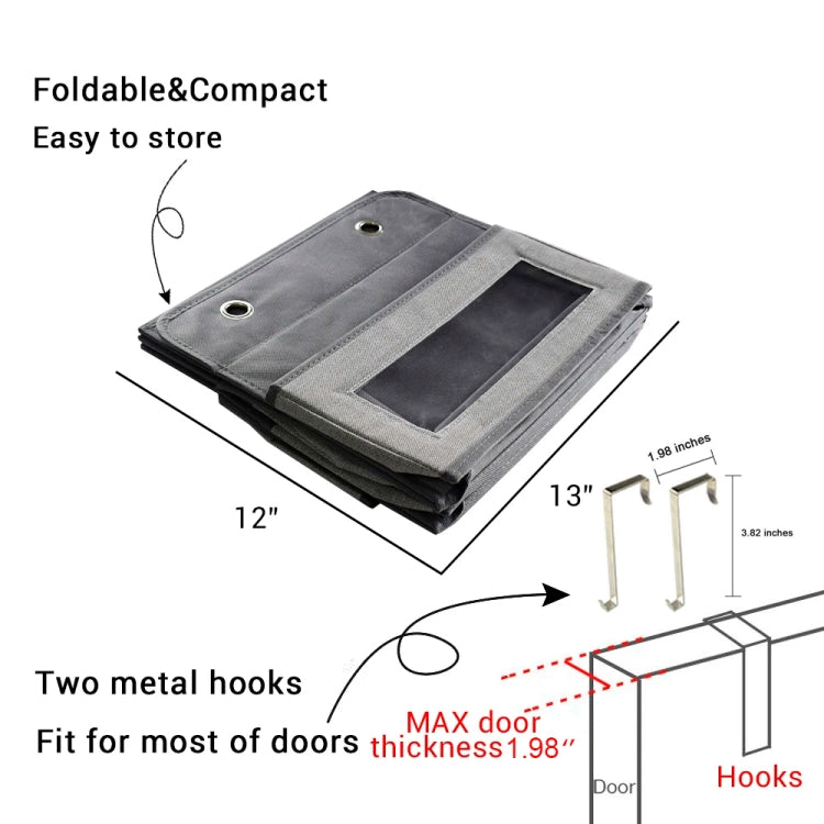 GD03 Wall-Mounted Fabric Storage Bag Wardrobe Room Door Behind Hanging Bag, Color: 4+1 Gray - free shipping - PMc TechLife - Order now!
