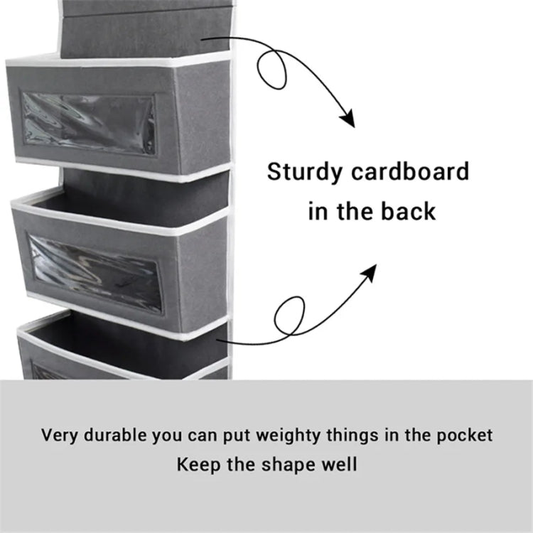 GD03 Wall-Mounted Fabric Storage Bag Wardrobe Room Door Behind Hanging Bag, Color: 4+1 Gray - free shipping - PMc TechLife - Order now!
