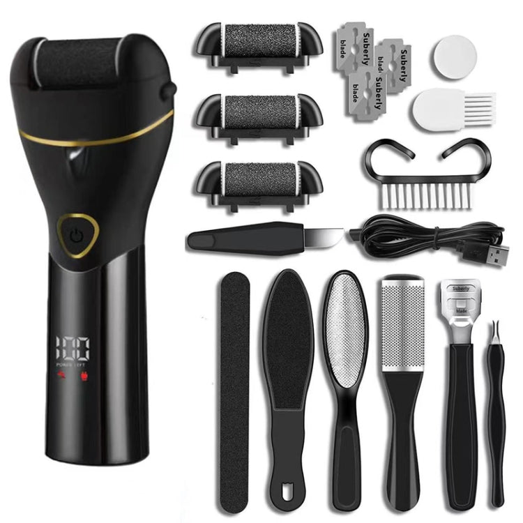 10pcs/set Household Electric Dead Skin Peeling Foot Grinder, Color: Black - Grinding Tools & Accessories by PMC TechLife | Online Shopping South Africa | PMC TechLife