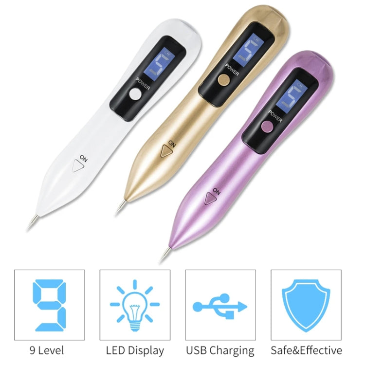 9 Gears Mole Spotting Pen LCD Home Laser Mole Spot Sweeping Beauty Instrument Without Shoot Light(Gold) - free shipping - PMC TechLife - Order now!