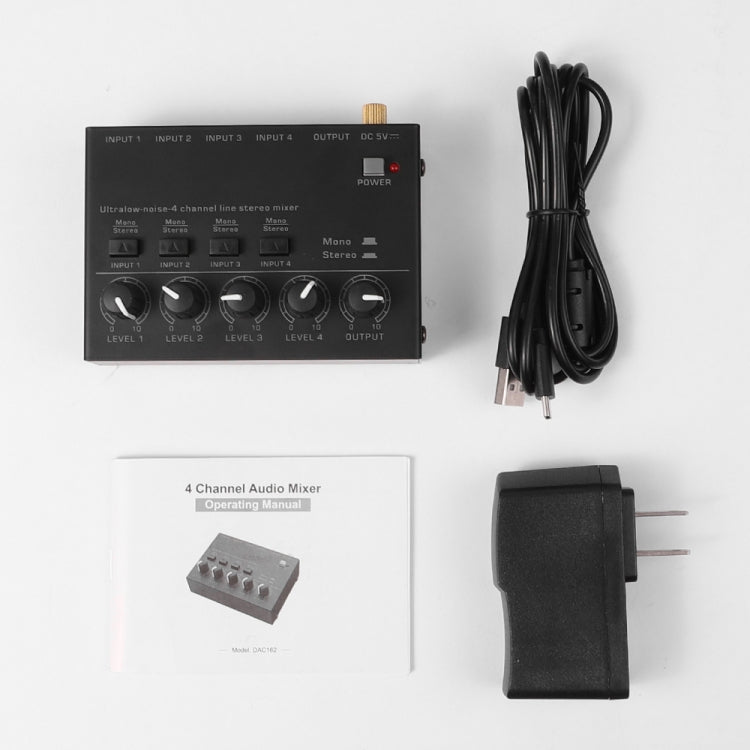 Ultra-compact 4 Channel Stereo Sound Low-noise Mixer For Recording Live Broadcasting, US Plug(MAX400) - Live Sound Effects Processors by PMC TechLife | Online Shopping South Africa | PMC TechLife | Buy Now Pay Later Mobicred