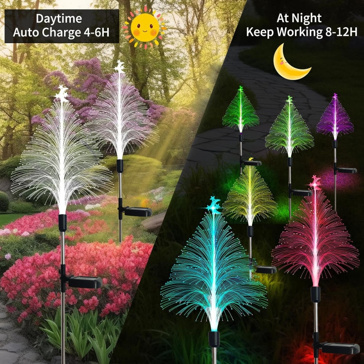 Star Moon Transparent Christmas Tree Solar Light Outdoor Atmosphere Lighting Outdoor Waterproof Glowing Festival Decorative Lamp - Holiday Lights by PMC TechLife | Online Shopping South Africa | PMC TechLife