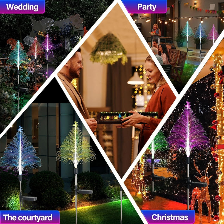 Star Moon Transparent Christmas Tree Solar Light Outdoor Atmosphere Lighting Outdoor Waterproof Glowing Festival Decorative Lamp - Holiday Lights by PMC TechLife | Online Shopping South Africa | PMC TechLife