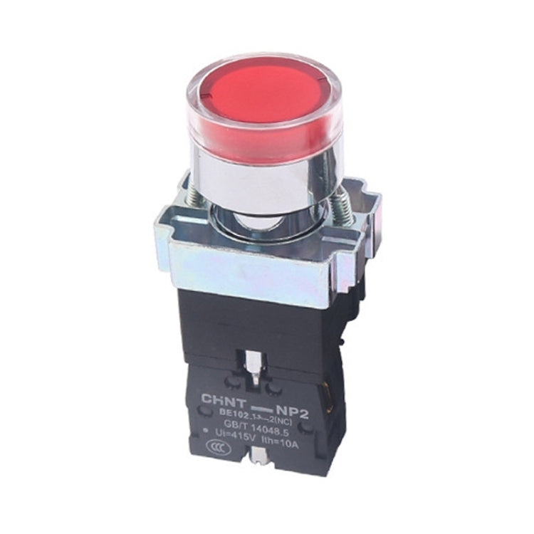 CHINT NP2-BW3463/24V 2 NO Pushbutton Switches With LED Light Silver Alloy Contact Push Button (Red) - Car Switches by PMC TechLife | Online Shopping South Africa | PMC TechLife | Buy Now Pay Later Mobicred
