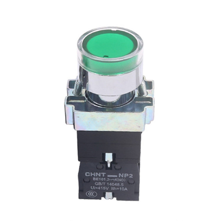 CHINT NP2-BW3361/24V 1 NO Pushbutton Switches With LED Light Silver Alloy Contact Push Button (Green) - Car Switches by PMC TechLife | Online Shopping South Africa | PMC TechLife | Buy Now Pay Later Mobicred