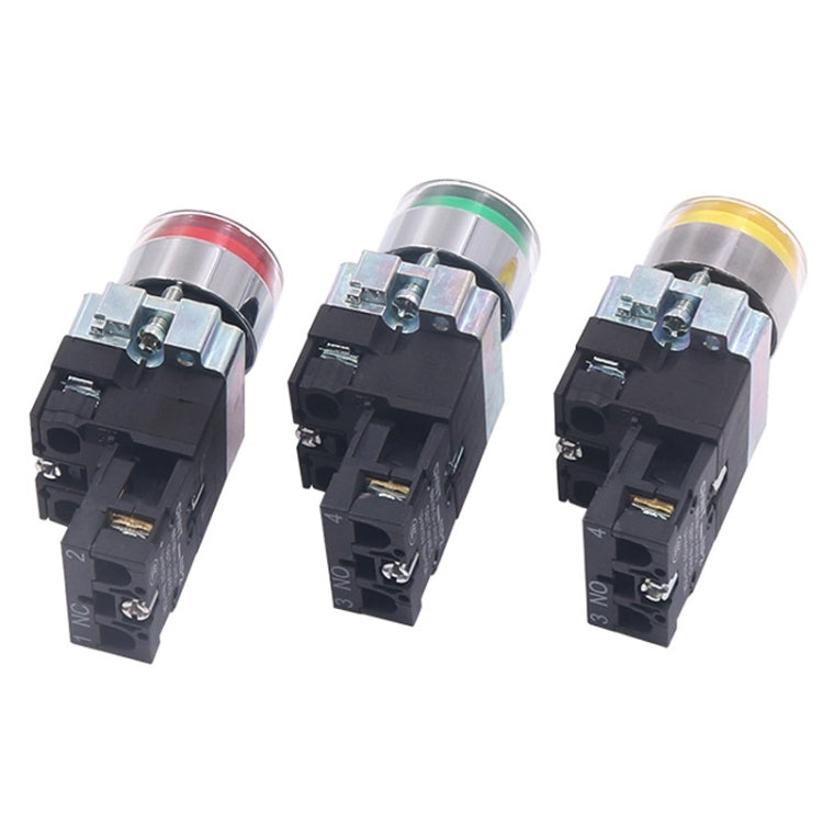 CHINT NP2-BW3563/220V 2 NO Pushbutton Switches With LED Light Silver Alloy Contact Push Button (Yellow) - Car Switches by PMC TechLife | Online Shopping South Africa | PMC TechLife | Buy Now Pay Later Mobicred