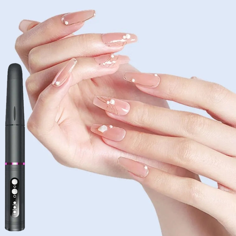 HX-08 USB Charging Portable Manicure Remover and Polisher Home Nail Art Tools(Grey) - Grinding Tools & Accessories by PMC TechLife | Online Shopping South Africa | PMC TechLife | Buy Now Pay Later Mobicred