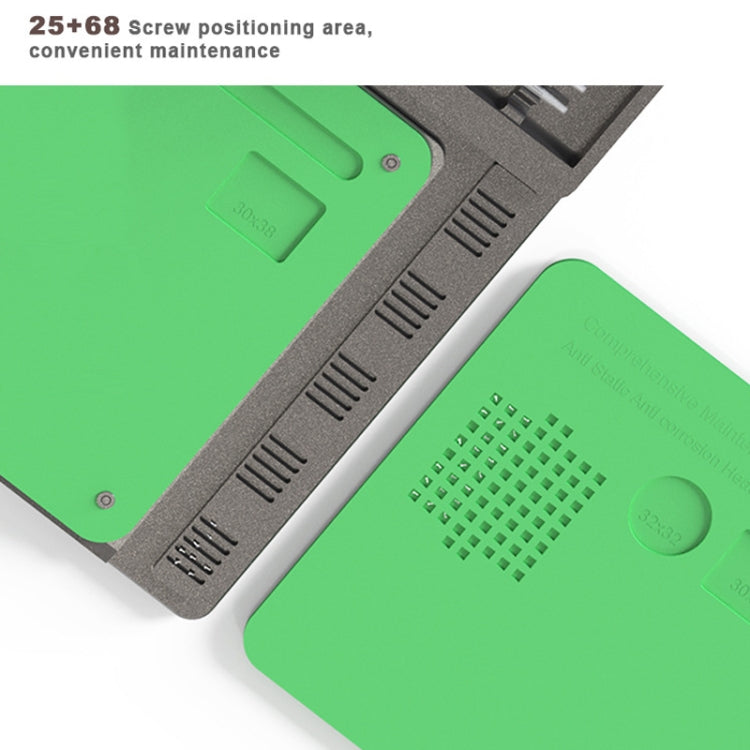 BAKU BA-692  2 In 1 Microscope Maintenance Insulation Pad Aluminum Alloy Silicone Work Mat(Black+Green) - free shipping - PMC TechLife - Order now!