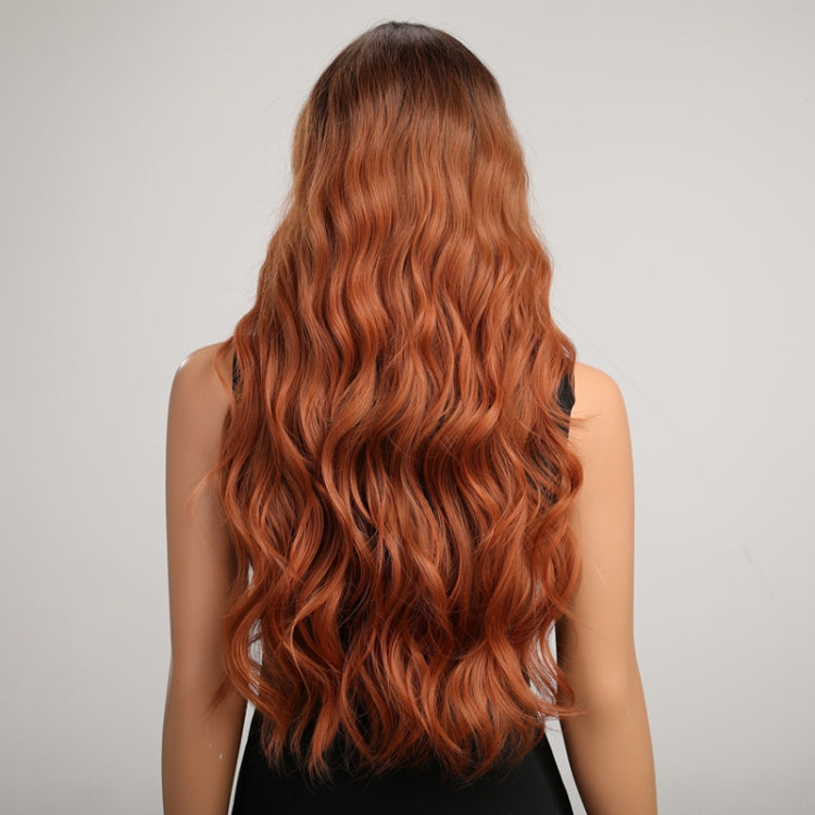 Big Wavy Women with Middle Parted Bangs Gradient Long Curly Hair Chemical Fiber Wig(8160) - free shipping - PMC TechLife - Order now!