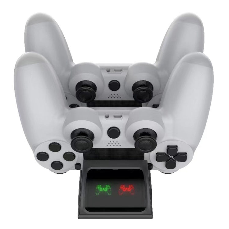For PS4 Slim / Pro Gamepad Docking Charger Controller Dual Charger With Display Lights(White) - Charger & Power by PMc TechLife | Online Shopping South Africa | PMc TechLife | Buy Now Pay Later Mobicred
