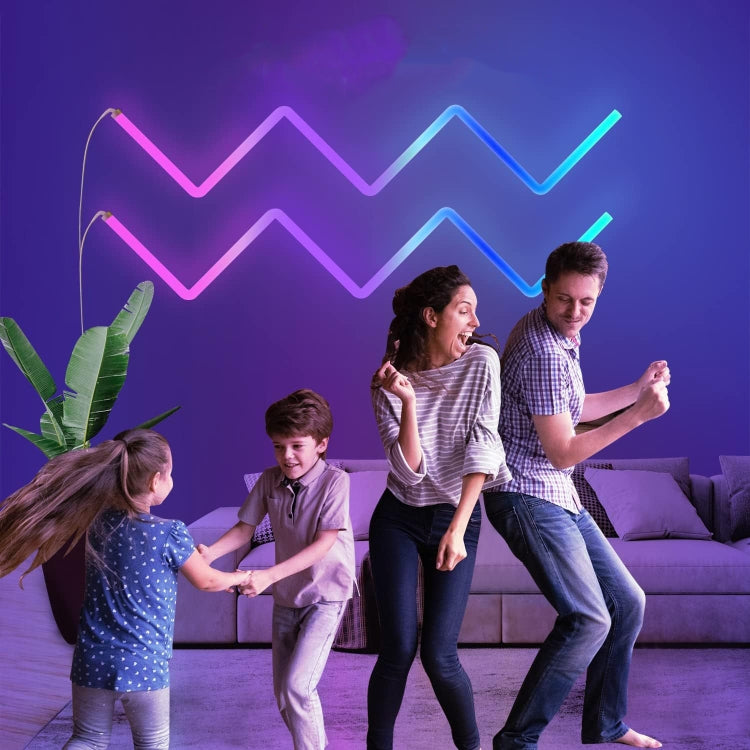4pcs+3 Corners WiFi 12V RGBIC Splicing Wall Light Intelligent Remote Control Indoor Decorative Ambient Lights(UK Plug) - Novelty Lighting by PMC TechLife | Online Shopping South Africa | PMC TechLife | Buy Now Pay Later Mobicred