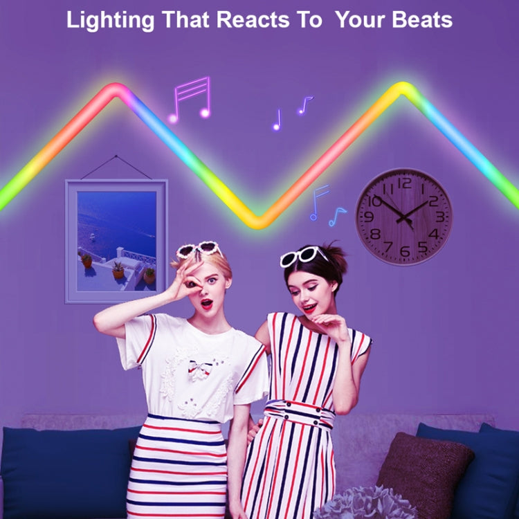 4pcs+3 Corners WiFi 12V RGBIC Splicing Wall Light Intelligent Remote Control Indoor Decorative Ambient Lights(UK Plug) - Novelty Lighting by PMC TechLife | Online Shopping South Africa | PMC TechLife | Buy Now Pay Later Mobicred