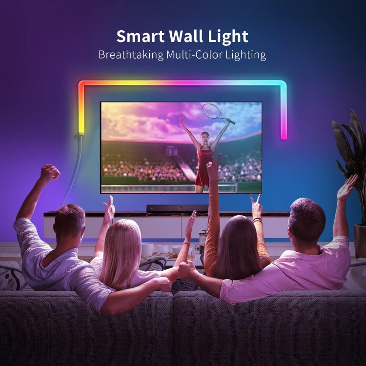 4pcs+3 Corners WiFi 12V RGBIC Splicing Wall Light Intelligent Remote Control Indoor Decorative Ambient Lights(UK Plug) - Novelty Lighting by PMC TechLife | Online Shopping South Africa | PMC TechLife | Buy Now Pay Later Mobicred