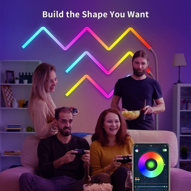 8pcs+4 Corners Bluetooth 12V RGBIC Splicing Wall Light Intelligent Remote Control Indoor Decorative Ambient Lights(EU Plug) - free shipping - PMC TechLife - Order now!