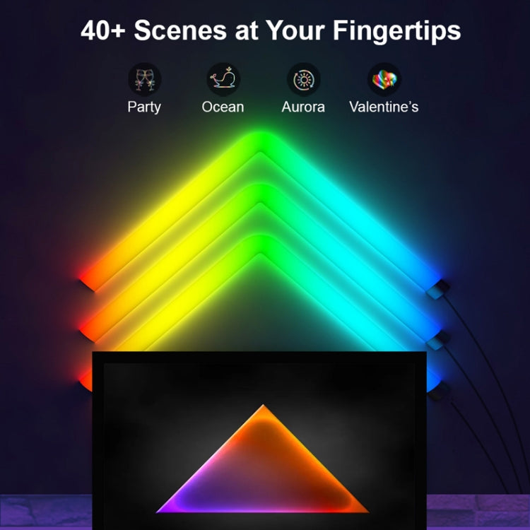 8pcs+4 Corners WiFi  12V RGBIC Splicing Wall Light Intelligent Remote Control Indoor Decorative Ambient Lights(UK Plug) - Novelty Lighting by PMC TechLife | Online Shopping South Africa | PMC TechLife | Buy Now Pay Later Mobicred
