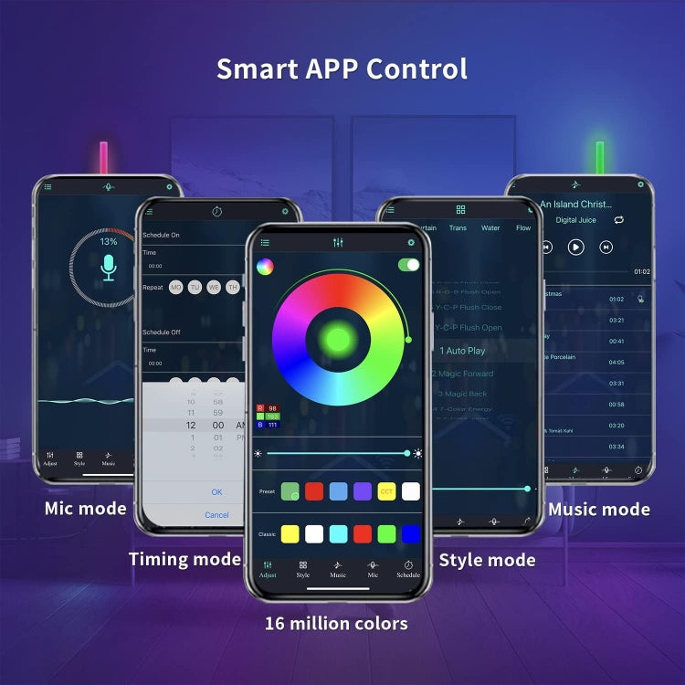 4pcs+3 Corners Bluetooth 12V RGBIC Splicing Wall Light Intelligent Remote Control Indoor Decorative Ambient Lights(US Plug) - Novelty Lighting by PMC TechLife | Online Shopping South Africa | PMC TechLife | Buy Now Pay Later Mobicred