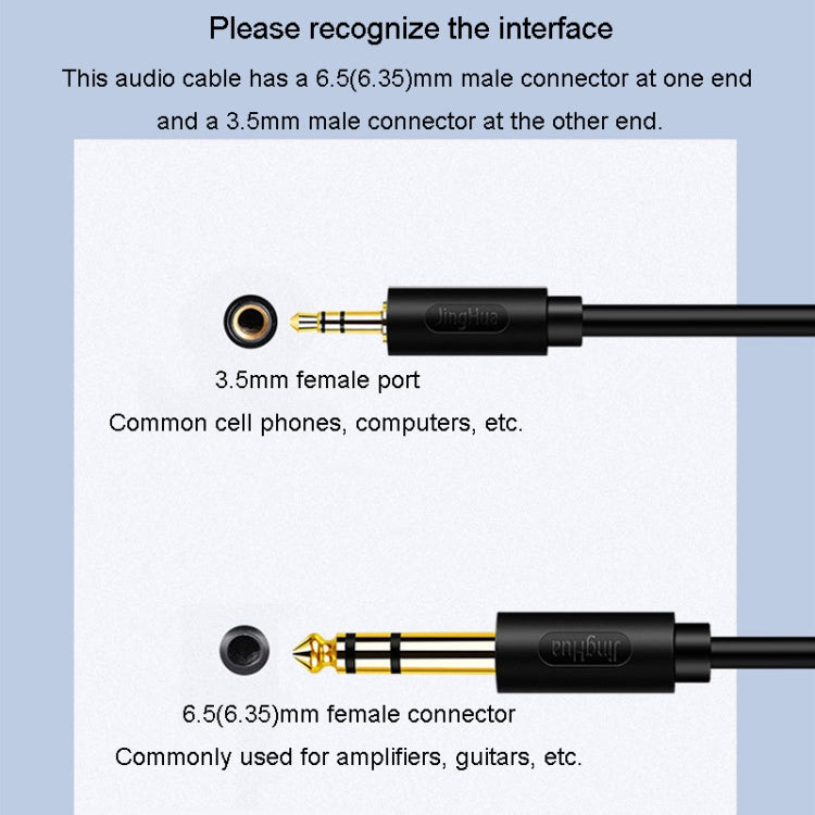 JINGHUA 3.5mm To 6.5mm Audio Cable Amplifier Guitar 6.35mm Cable, Length: 1.5m - Microphone Audio Cable & Connector by JINGHUA | Online Shopping South Africa | PMC TechLife | Buy Now Pay Later Mobicred
