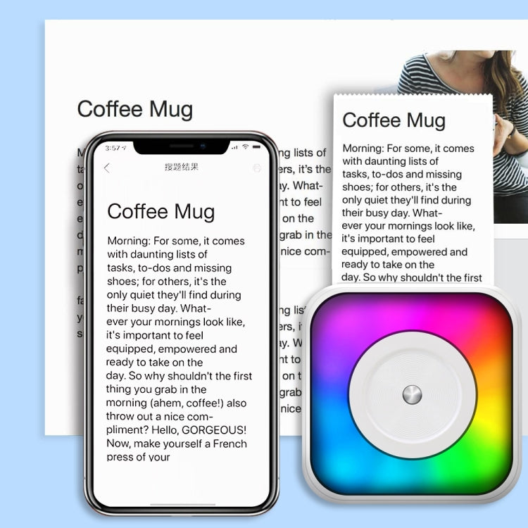 RGB Light Portable Mini Bluetooth Printer Inkless Document Label Printer with 5-Rolls Stickers - Printer by PMC TechLife | Online Shopping South Africa | PMC TechLife | Buy Now Pay Later Mobicred