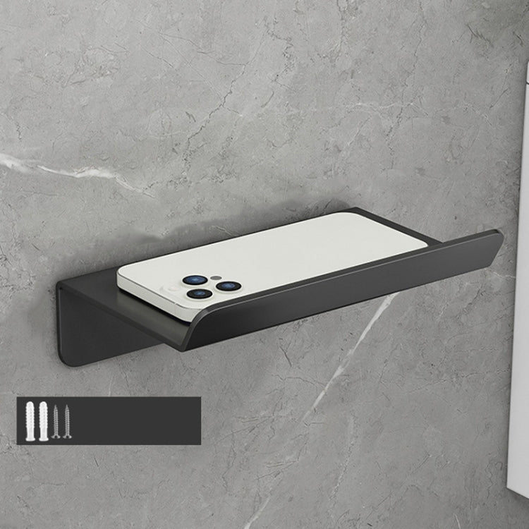 Stainless Steel Bathroom Roll Paper Holder No-Punch Cell Phone Storage Shelf, Style: Phone Rack (Black) - Shelves by PMC TechLife | Online Shopping South Africa | PMC TechLife