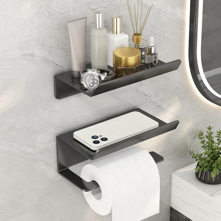 Stainless Steel Bathroom Roll Paper Holder No-Punch Cell Phone Storage Shelf, Style: Paper Rack (Black) - Shelves by PMC TechLife | Online Shopping South Africa | PMC TechLife | Buy Now Pay Later Mobicred