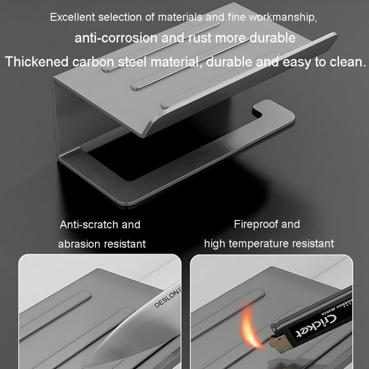 Stainless Steel Bathroom Roll Paper Holder No-Punch Cell Phone Storage Shelf, Style: Phone Rack (Black) - Shelves by PMC TechLife | Online Shopping South Africa | PMC TechLife