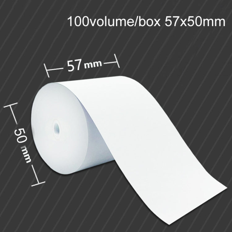 100volume/Box 57x50mm Thermal Paper Take-Out Kitchen Printing Receipt Paper(No Tube Core) - Printer Accessories by PMC TechLife | Online Shopping South Africa | PMC TechLife | Buy Now Pay Later Mobicred