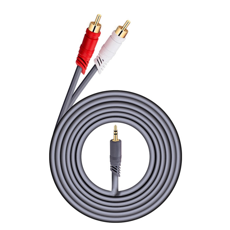 JINGHUA 3.5mm To 2RCA Audio Cable Game Console Outdoor Audio Connection Cable, Size: 20m(Grey) - free shipping - PMC Jewellery - Order now!