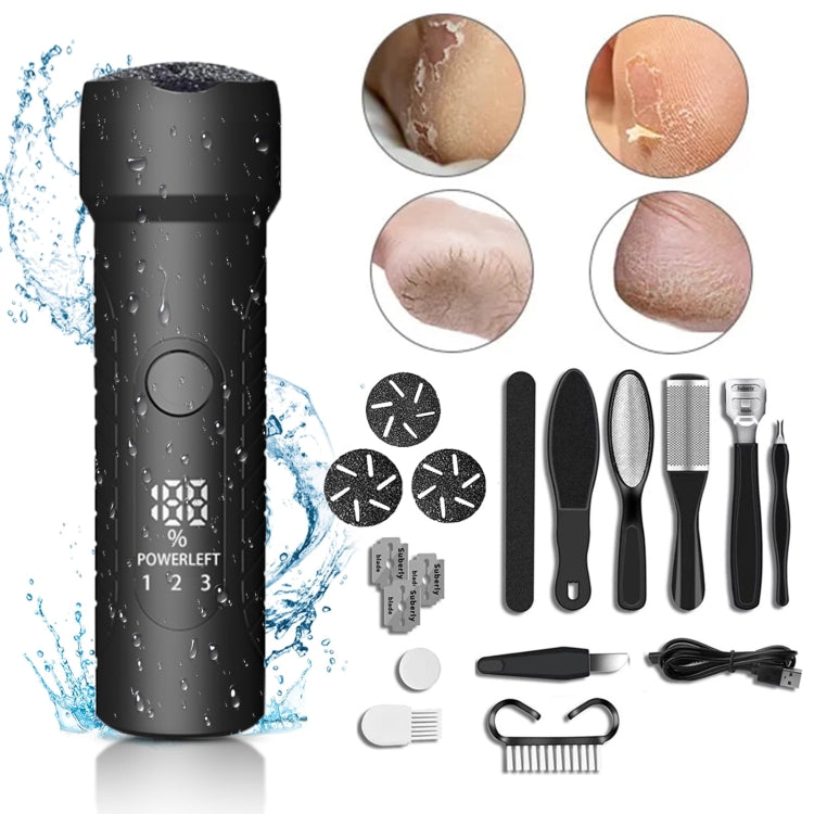 Electric Foot File Pedicure Kit Waterproof Feet Callus Remover, Spec: Matte Black - free shipping - PMC Jewellery - Order now!