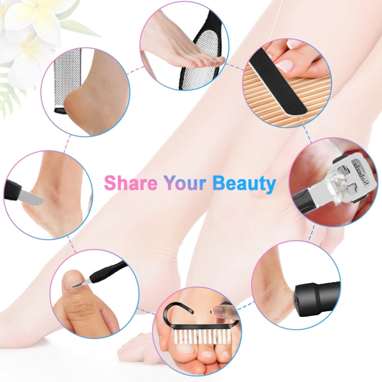 Electric Foot File Pedicure Kit Waterproof Feet Callus Remover, Spec: Matte Black - free shipping - PMC Jewellery - Order now!