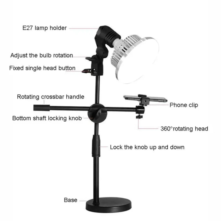 90W 155mm  Mushroom Fill Light + Desktop Overhead Photography Stand Kit for Photo/Video - Selfie Light by PMC TechLife | Online Shopping South Africa | PMC TechLife | Buy Now Pay Later Mobicred
