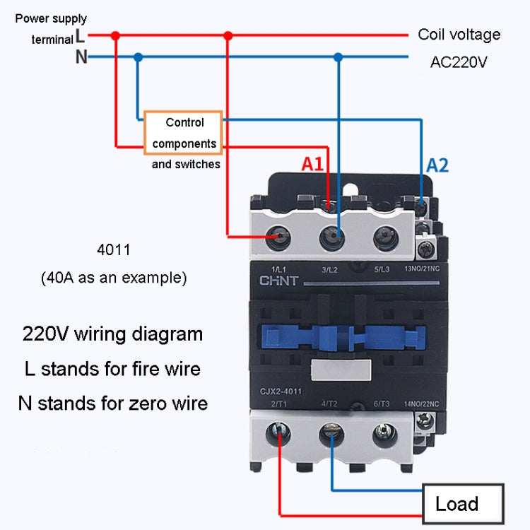 CHNT CJX2-0901 9A 220V Silver Alloy Contacts Multi-Purpose Single-Phase AC Contactor - Relays by CHNT | Online Shopping South Africa | PMC TechLife | Buy Now Pay Later Mobicred