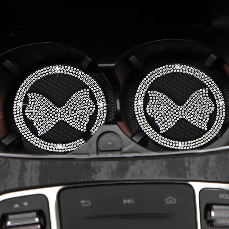 Car Multifunctional Anti-slip Coaster with Diamond Bow Crystal(Black) - Car Drink Holders by PMC TechLife | Online Shopping South Africa | PMC TechLife | Buy Now Pay Later Mobicred