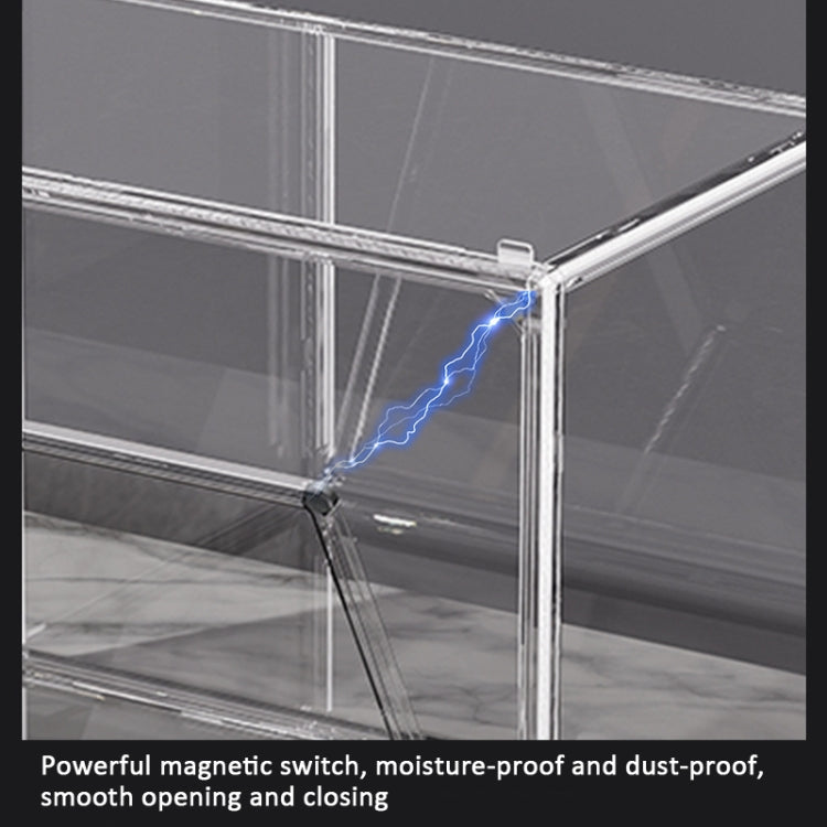 Stackable Transparent Storage Box Magnetic Suction Bookcase Handbag Display Rack, Style: Side Opening - Storage Boxes by PMC TechLife | Online Shopping South Africa | PMC TechLife