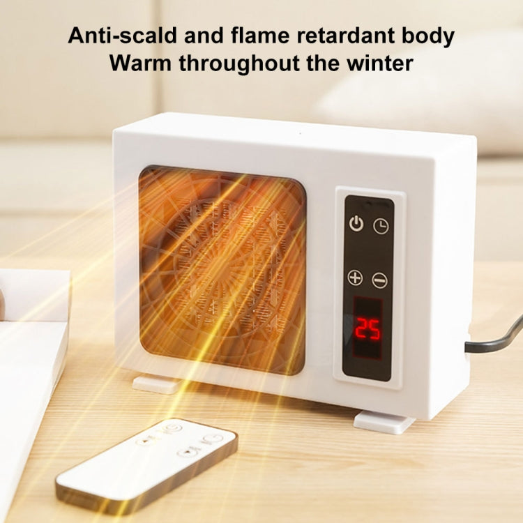 600W Desktop Electric Heater PTC Fast Heating Energy Saving Warm Fan With Remote Control(EU Plug) - Electric Heaters by PMC TechLife | Online Shopping South Africa | PMC TechLife | Buy Now Pay Later Mobicred