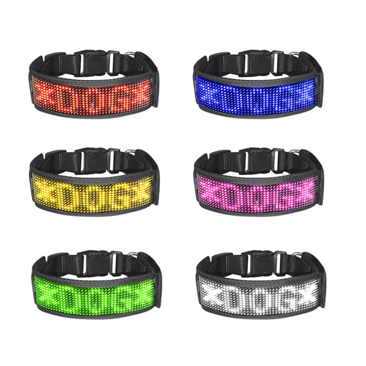 LED Display Pet Collar Rechargeable High Visibility DIY Single Color Collar(Green) - Collars by PMC TechLife | Online Shopping South Africa | PMC TechLife | Buy Now Pay Later Mobicred