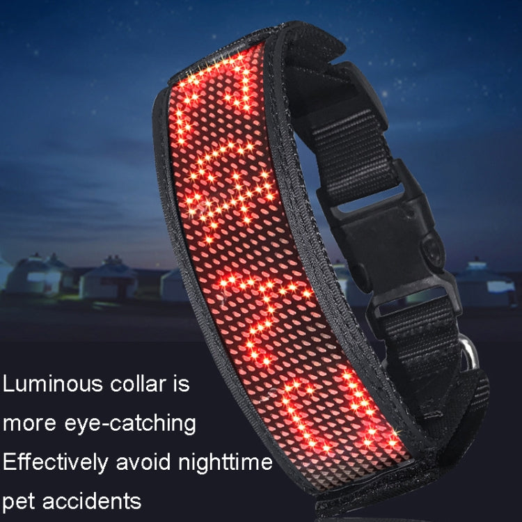 LED Display Pet Collar Rechargeable High Visibility DIY Single Color Collar(Blue) - Collars by PMC TechLife | Online Shopping South Africa | PMC TechLife | Buy Now Pay Later Mobicred