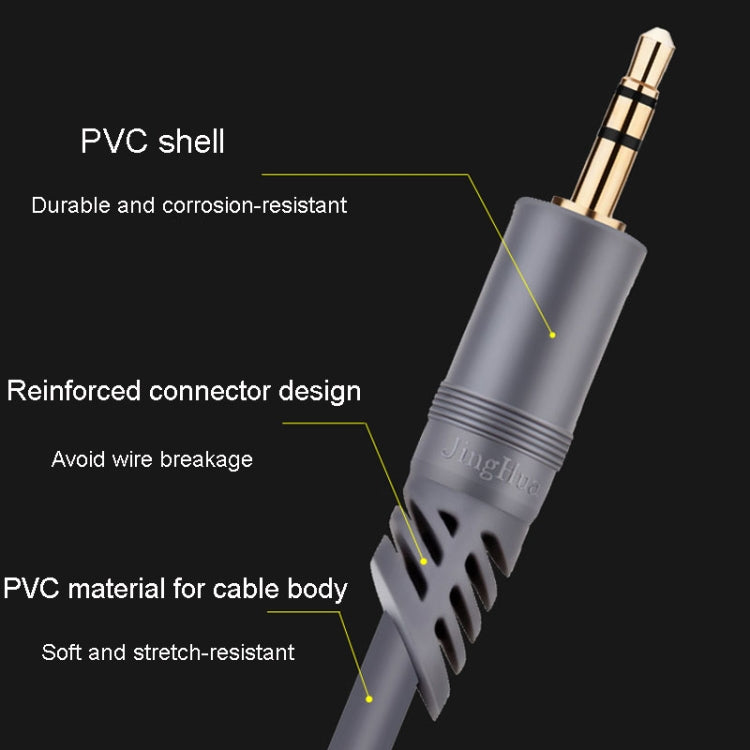 JINGHUA A240 3.5mm Male To Male Audio Cable Cell Phone Car Stereo Microphone Connection Wire, Size: 30m(Gray) - Microphone Audio Cable & Connector by JINGHUA | Online Shopping South Africa | PMC TechLife | Buy Now Pay Later Mobicred