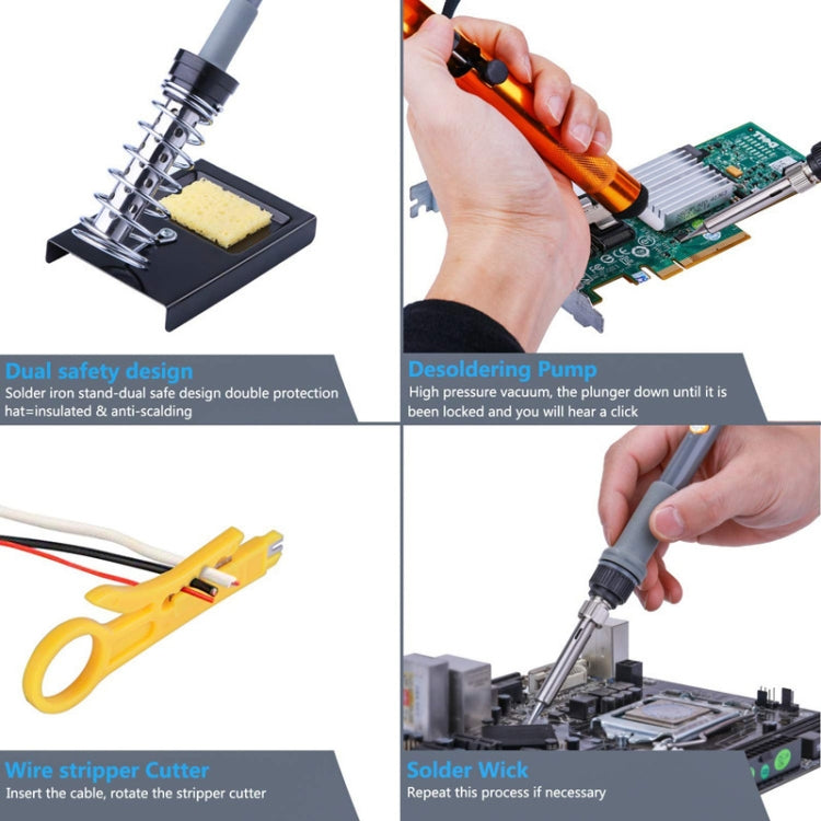 19 in 1 60W Adjustable Temperature Soldering Iron Multimeter Tool Set, Color: Gray US Plug - free shipping - PMc TechLife - Order now!