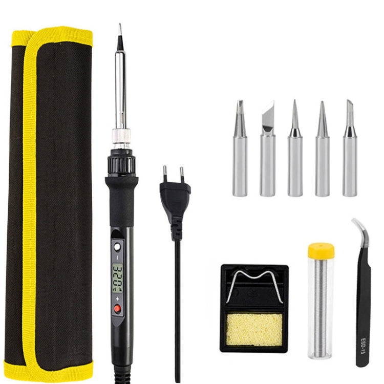 10pcs/ Set 80W Internal Heating Welding Digital Display Soldering Iron Temperature Adjustment Set, Model: Black EU Plug - Electric Soldering Iron by PMC TechLife | Online Shopping South Africa | PMC TechLife