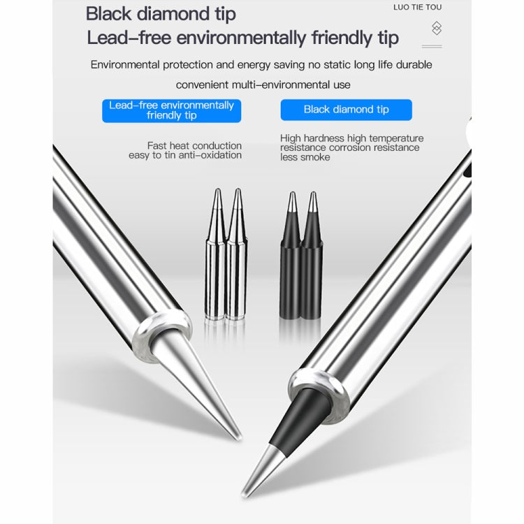 10pcs/ Set 80W Internal Heating Welding Digital Display Soldering Iron Temperature Adjustment Set, Model: Black US Plug - Electric Soldering Iron by PMc TechLife | Online Shopping South Africa | PMc TechLife | Buy Now Pay Later Mobicred