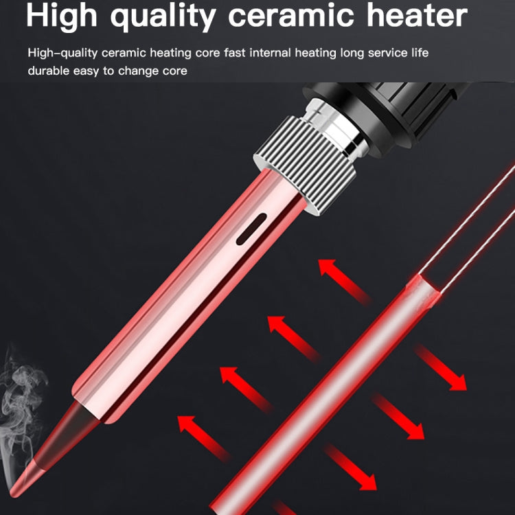 10pcs/ Set 80W Internal Heating Welding Digital Display Soldering Iron Temperature Adjustment Set, Model: Black EU Plug - Electric Soldering Iron by PMC TechLife | Online Shopping South Africa | PMC TechLife