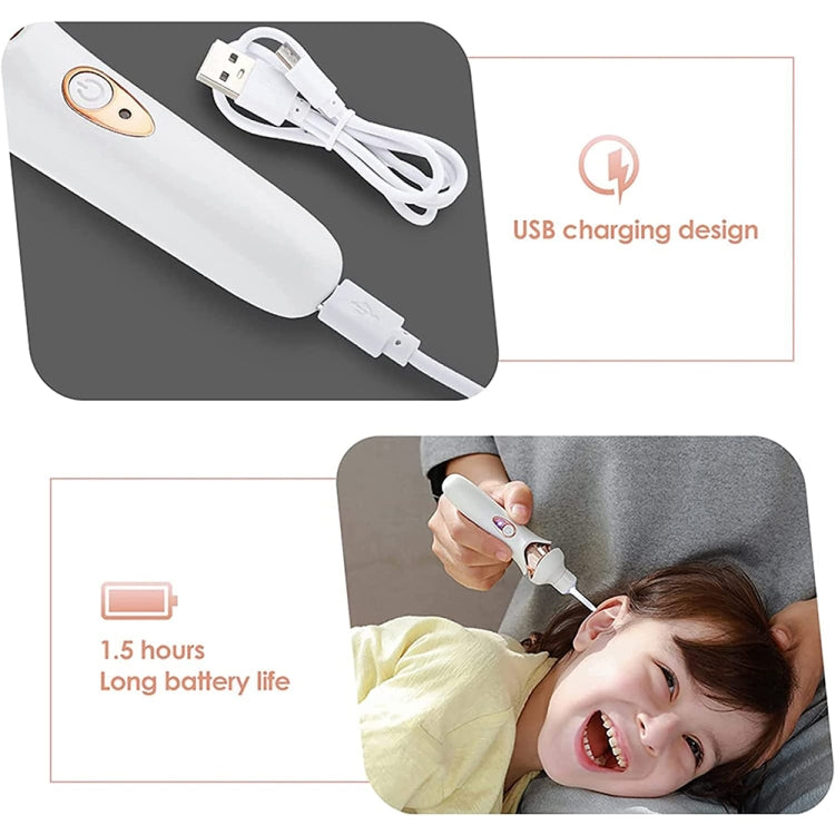 Luminous Upgraded LED Electric Ear Scoop Children Ear Cleaning Tool Set(Black Gray) - free shipping - PMC TechLife - Order now!